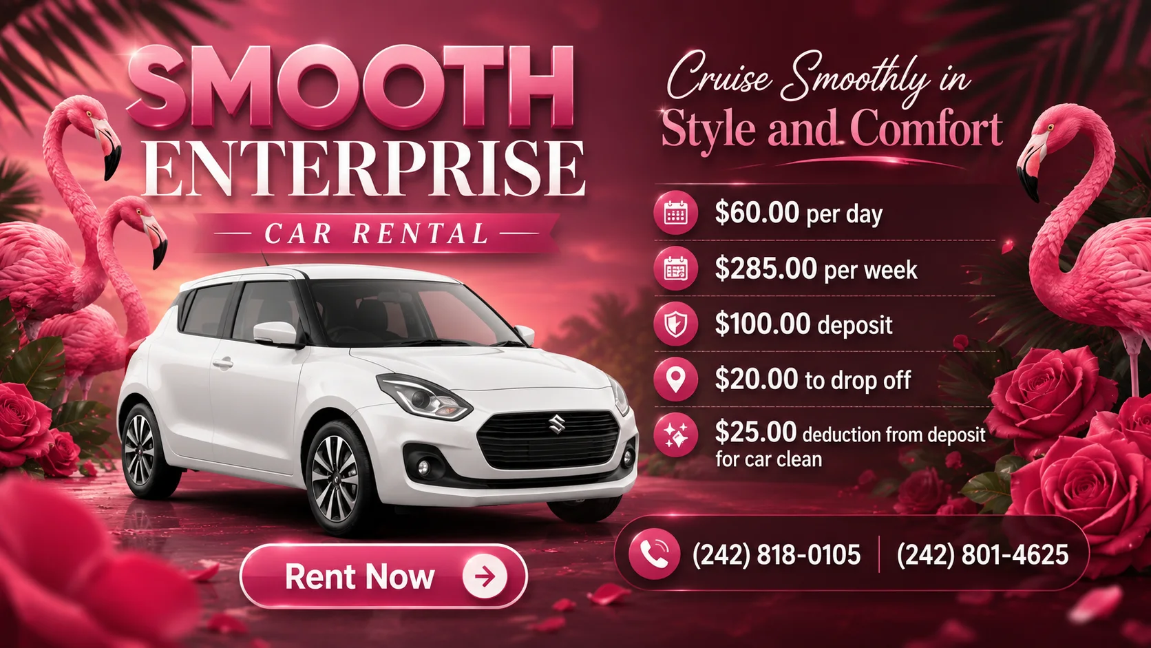 Smooth Enterprise car rental promotional poster