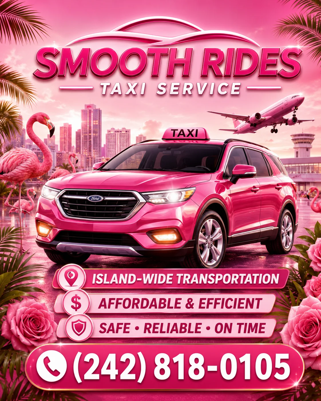 Smooth Rides taxi service promotional poster